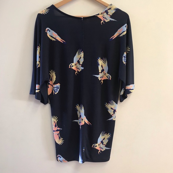 Anthropologie Deletta kimono bird navy tunic top - Picture 5 of 6